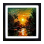 Apocalypse Now Palette Knife Painting No.1 Framed Wall Art Print, Ready to Hang Picture for Living Room Bedroom Home Office, Black 18 x 18 Inch (45 x 45 cm)