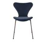 Fritz Hansen - 3107 Sjuan - Velvet Edition Grey Blue - Ruokapöydän tuolit - designer_arne_jacobsen - Harmaa - Metalli/Tekstiili materiaali