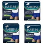 4 Sachets De Tena Men Active Fit Plus Tg. M De 9 Pièces Couches Culotte Homme