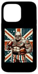 Coque pour iPhone 14 Pro Max Boxe Britannique Union Jack Drapeau Boxeur