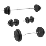 vidaXL Barbell and Dumbbell with Plates Set 120 kg NEW