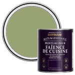 Rust-Oleum Peinture Verte Résistante à l'eau pour Faïence de Cuisine, Finition Mate Gris - Terrain Connu 750ml