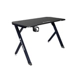 Oversteel - Vitallium Gaming Table 120x60x75 cm, plateau en fibre de carbone, ergonomique, support pour casques et tasses, bureau d'ordinateur, noir