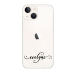 Coque Iphone 14 prenom 1 fleur noir