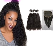 20+20+20&18INCHES 6x6 HD LACE CLOSURE PERUVIAN VIRGIN HUMAN HAIR KINKY CURL 390g