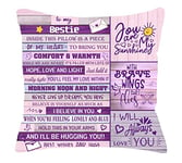 Bestie Gift Ideas Best Friend Cushion Cover Throw Pillow Cover for Women Girls Friendship Gift Double-sided Cushion Cover for Bestie Birthday Gift Thanksgiving Gift (BESTIE)