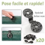 ID MARKET - Clip de fixation pour brise vue x20 pcs