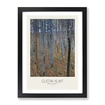 Beech Grove Forest With Border By Gustav Klimt Classic Painting Framed Wall Art Print, Ready to Hang Picture for Living Room Bedroom Home Office Décor, Black A4 (34 x 25 cm)