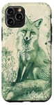 Coque pour iPhone 11 Pro Green Fox Chinoiserie French Esthétique Toile Fille