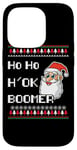 Coque pour iPhone 14 Pro Ho Ho H' OK BOOMER Santa Claus Gen Z Pull de Noël moche