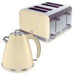 Swan Retro Kettle & 4 Slice Toaster Kitchen Set (Cream) 🚚💨