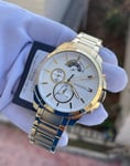 NEW TOMMY HILFIGER MENS WATCH YELLOW GOLD TONE BRACELET & WHITE DIAL TH1791538