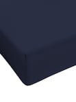 COINGROSTEX Drap Housse en 100% Coton, pour lit Simple 1 Place - Bleu Nuit