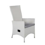 Venture Home Positionsfåtölj Padova fällbar karmstol med dyna - Vit / grå 7230-010