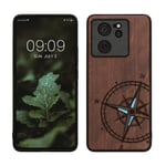 Wooden Case for Xiaomi 13T 13T Pro Navigational Compass Mother of Pearl 