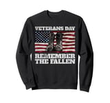 Veterans Day Remember the Fallen USA Flag Soldiers Boots Sweatshirt