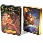 Glided Reverie Lenormand Oracle Tarotkortlek med Resguide & Metallåda för Nybörjare och Erfarna Läsare