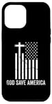 iPhone 12 Pro Max God Save America Sign,God American Flag Jesus Save America Case