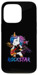 Coque pour iPhone 13 Pro Licorne Rock Star Guitare à bascule Musique Chanteur Rock Band