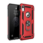 BestST Coque iphone XR, Coque iphone XR, Etui Housse de Protection Antichoc Durable Résistante 2 en 1 Hybride PC Robuste + TPU Souple pour iphone XR + Verre trempé iphone XR - Rouge