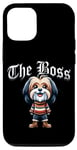 Coque pour iPhone 14 The Boss Veste pour chien Terrier tibétain