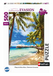 Nathan - Puzzle 500 pièces - Plage de Bora-Bora, Polynésie française - Adultes et enfants dès 12 ans - Puzzle de qualité supérieure - Collection Evasion - 87247