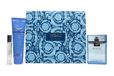 VERSACE MAN EAU FRAICHE GIFT SET 100ML EDT + 10ML EDT + 150ML SHOWER GEL - MEN'S