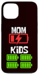 iPhone 13 Low Battery Mom of 4 Kids Funny Mother of 4 Kids Mothers Day Case