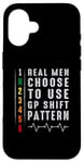 iPhone 16 Real Men Use RACE Shift Pattern Tee - Motorcycle Gear Shift Case