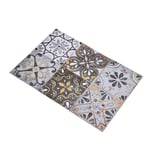 (Light Gray With Edging)2Pack Floor Tile Stickers Self Adhesive Ceramic