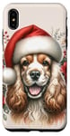 iPhone XS Max Christmas English Cocker Spaniel Dog Watercolor Artwork Case