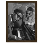 Vintage Photo Music Jazz Legend Thelonious Monk Piano Black & White A4 Artwork Framed Wall Art Print