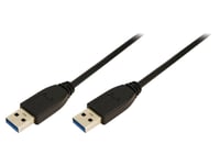 Cable USB A 3.0 male des deux cotes 3m - Noir