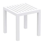 Prosolis - Table d'Appoint Costa - Petite Table pour Espace Intérieur et Extérieur - Salon, Balcon ou Jardin - 4 Pieds Démontables - Résine Étanche - Traitement Anti-UV - Blanc