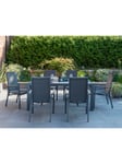 KETTLER Surf Active 6-Seater Garden Dining Table & Reclining Chairs Set, Grey