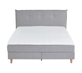 BOXSPRING lit complet GALWAY gris clair 160x200 cm/2x80x200 cm