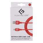 USB-C Cable covered in Red soft silicon by FLOATING GRIP (0,5M) (Electronic Games)