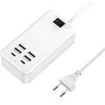 USB C, 6-portars USB-laddare, 2 USB-C-portar + 4 USB-A-portar, multi-U