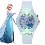 Flickrande Klocka för Flickor med Frozen-Motiv, Kvartsur med LED-Ljus - #1 #1