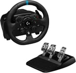 G923 Racing Wheel And Pedals, Trueforce Up To 1000 Hz Force Feedback, Responsive Pedal, Dual Clutch Launch Control, Genuine Leather Wheel Cover, For Xbox Series X|S|One, Pc - Black