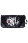 Gothic Punk Flocked Ivy Black Cameo Lady Rose Lace Purse Wallet BANNED Apparel