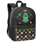 Minecraft Sac à Dos École pour Enfants Avec Poche Avant Zippée pour Le Sport, La Salle de Sport (Noir)