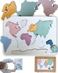 Jeux Montessori 3 Ans & Plus- Puzzle Mappemonde - Puzzle Silicone - Jeu Monte...