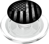 Vintage USA Stars & Stripes Patriotic Black American Flag PopSockets PopGrip pour MagSafe