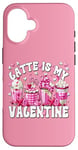 Coque pour iPhone 16 Pink Valentines Day Latte Is My Valentine Nurse Graphic