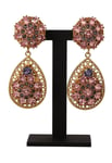 Dolce & Gabbana WoMens Gold Crystal DG SICILY Clip-on Jewelry Dangling Earrings material_brass1 - One Size