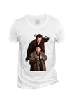 T-Shirt Homme Col V Maman J'ai Rate L'avion Harry & Marv Voleur Comedie Cinema