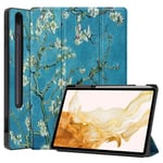 Samsung Galaxy Tab S7 Plus ym. kuviollinen kotelot - Peach Blossom