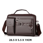 Ruskea 23528.5 X 5.5 X 19 CM- Muoti Miesten Olkalaukku Liikemies Crossbody Laukut PU-nahka Miesten käsilaukku Salkku Matkalaukku Miesten Laukku