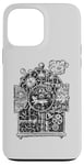 Coque pour iPhone 13 Pro Max Horloge de course à pied en hickory style steampunk, souris